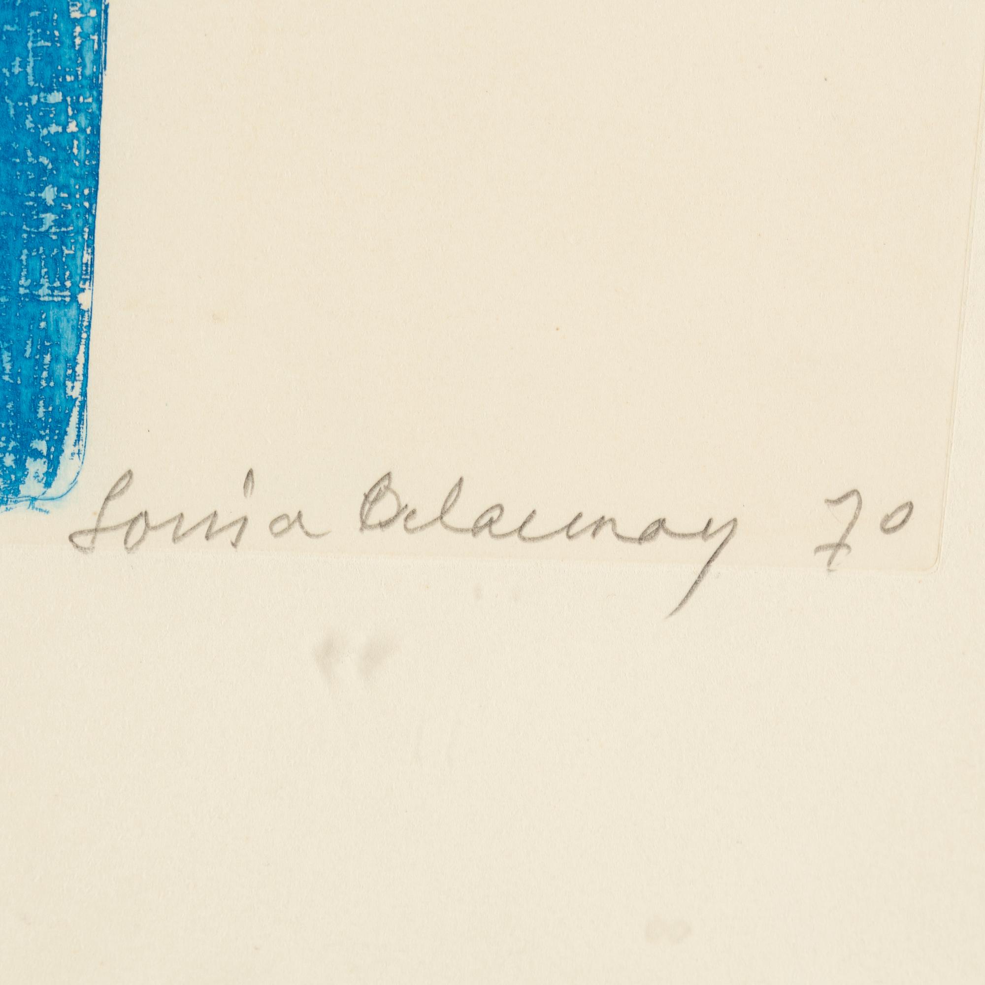 SONIA DELAUNAY, färgetsning, 1970, signerad med blyerts och numrerad  49/75.