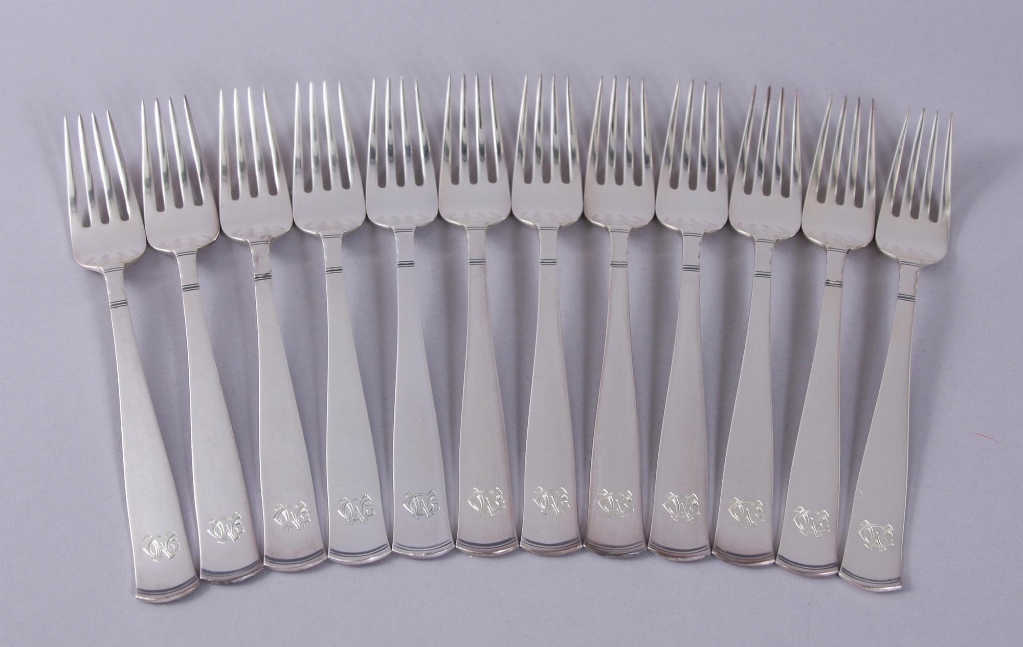 BESTICK, 119 delar, silver. "Rosenholm", G.A.B.