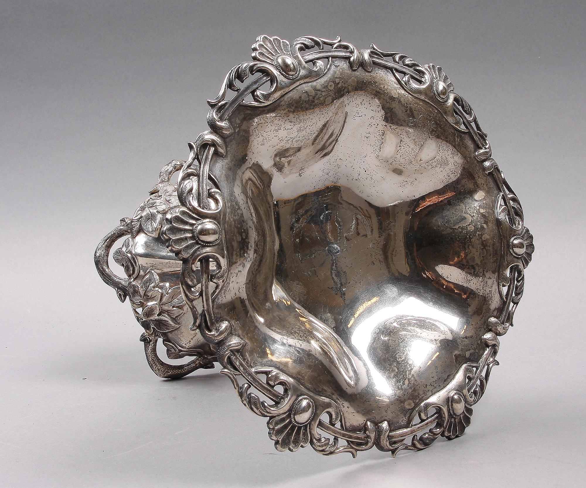 UPPSATSSKÅL, silver, nyrokoko, Gustaf Theodor Folcker. 1800-talets andra hälft.