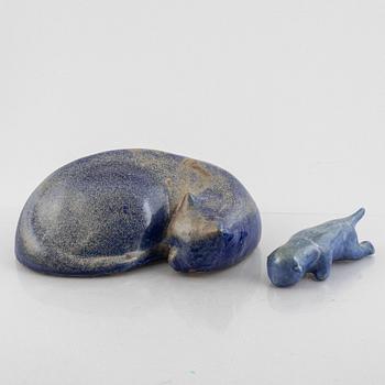 Ulla Kraitz, two stoneware sculptures, own studio, Fogdarp.