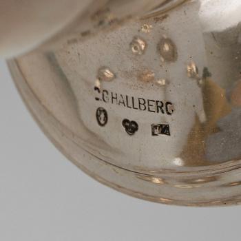PARTI SILVER, 9 delar, bland annat CG Hallberg 1910. Vikt ca 377g.