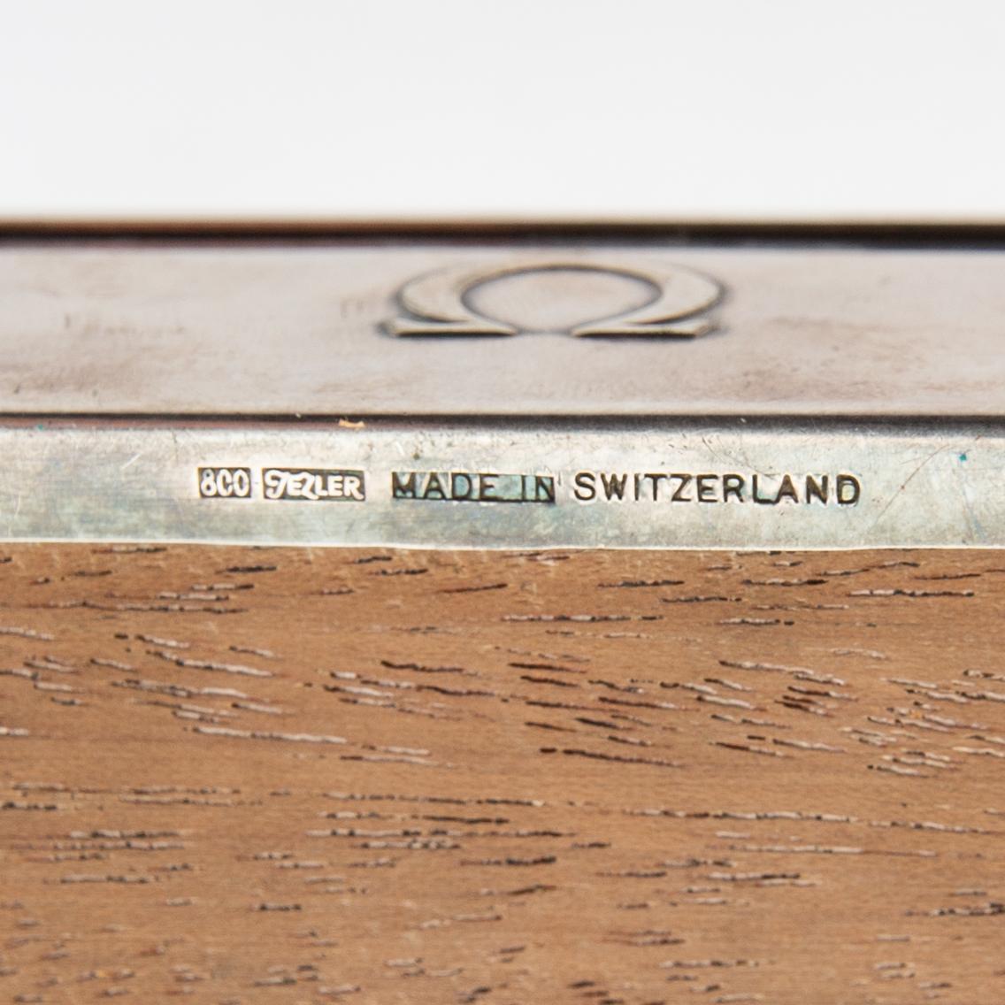 Box for Omega Constellation de luxe, silver, Fezler, Switzerland, 20th century.