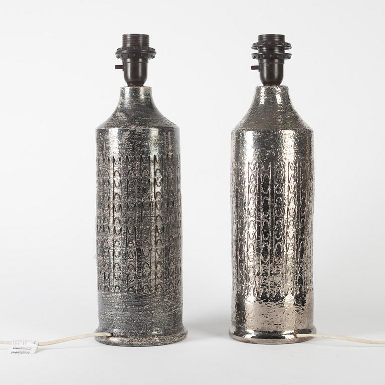 Table lamps, a pair, Bitossi for Bergboms, second half of the 20th Century.