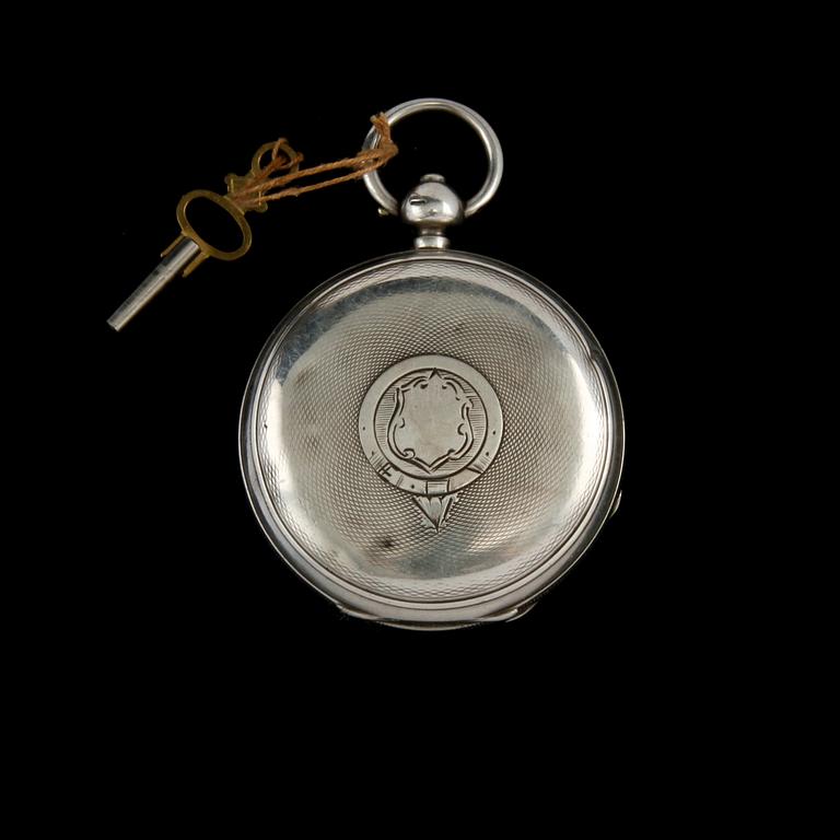 FICKUR, silver, Waltham, omkring sekelskiftet 1900.