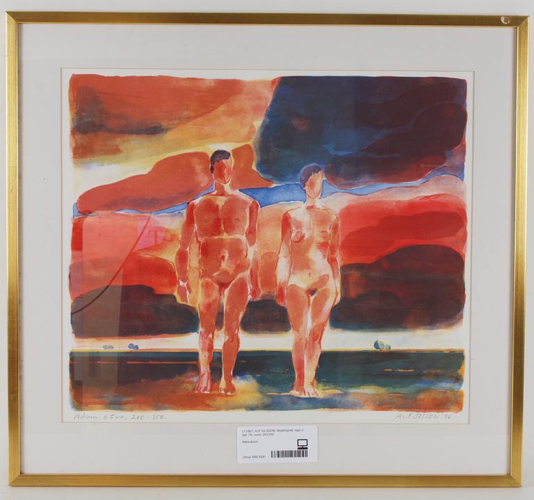 ALF OLSSON, färglitografi, sign o dat -76, numr 205/350.