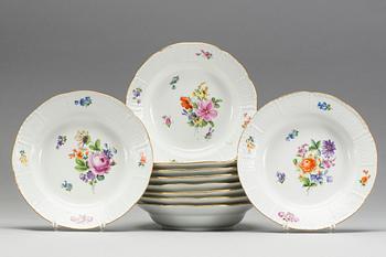 TALLRIKAR, djupa 10 st, Meissen, tidigt 1900-tal.