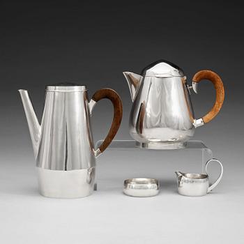 601. A Rey Urban 4 pcs sterling tea and coffee service, Stockholm 1959-1969.