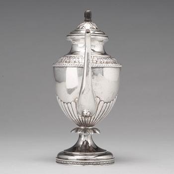 Olof Robert Lundgren, kaffekanna, silver, Åbo (1821-1882) daterad 1840, empire.