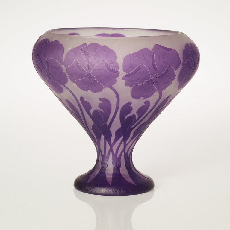 A Karl Lindeberg Art Nouveau cameo glass vase, Kosta.