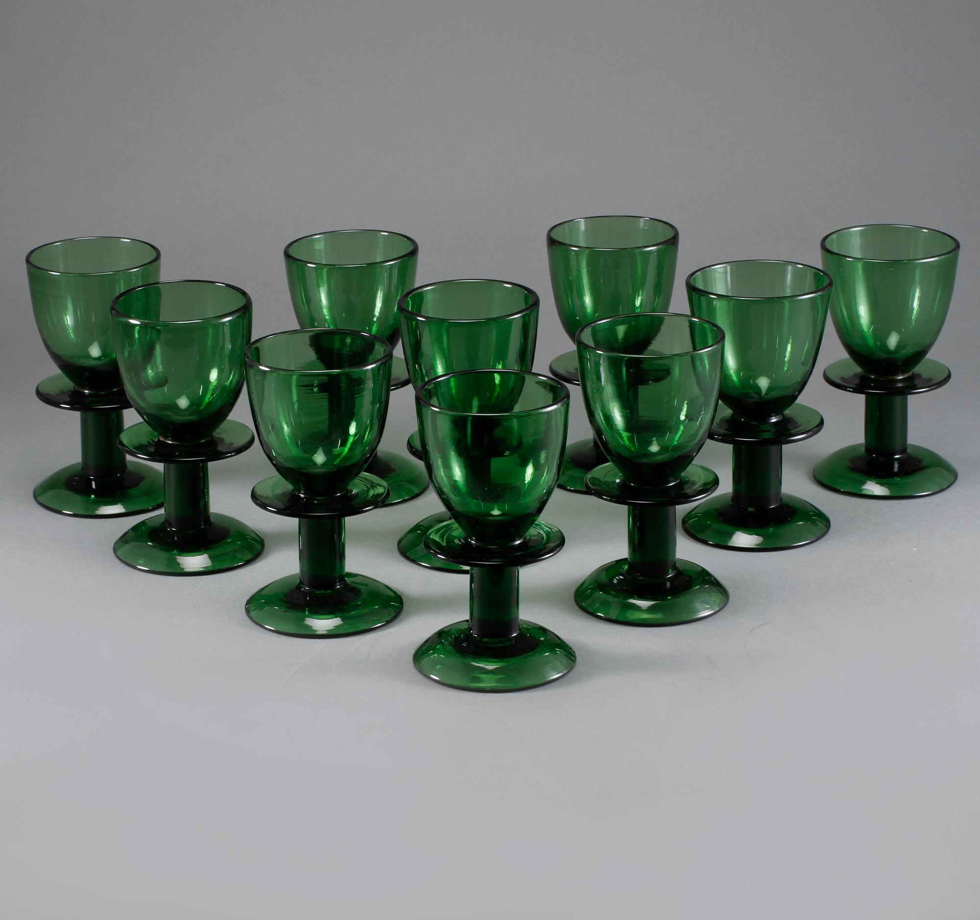 VINGLAS, 10 st, 1900-talets andra hälft.