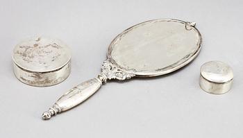PARTI SILVER, 3 delar, bl a GAB, Stockholm, 1881. Tot. v. 413 g.