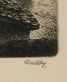 FOLKE GULLBY, 2 st, etsningar, signerade.