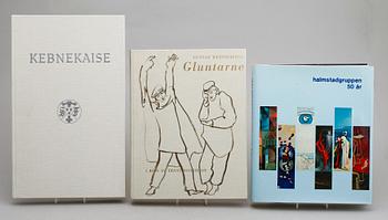 BÖCKER, 3 st, "Kebnekaise och Omnejd", Th S Gudjohnsen. "Halmstadgruppen 50 år" samt "Gluntarne", Atlantis 1979.
