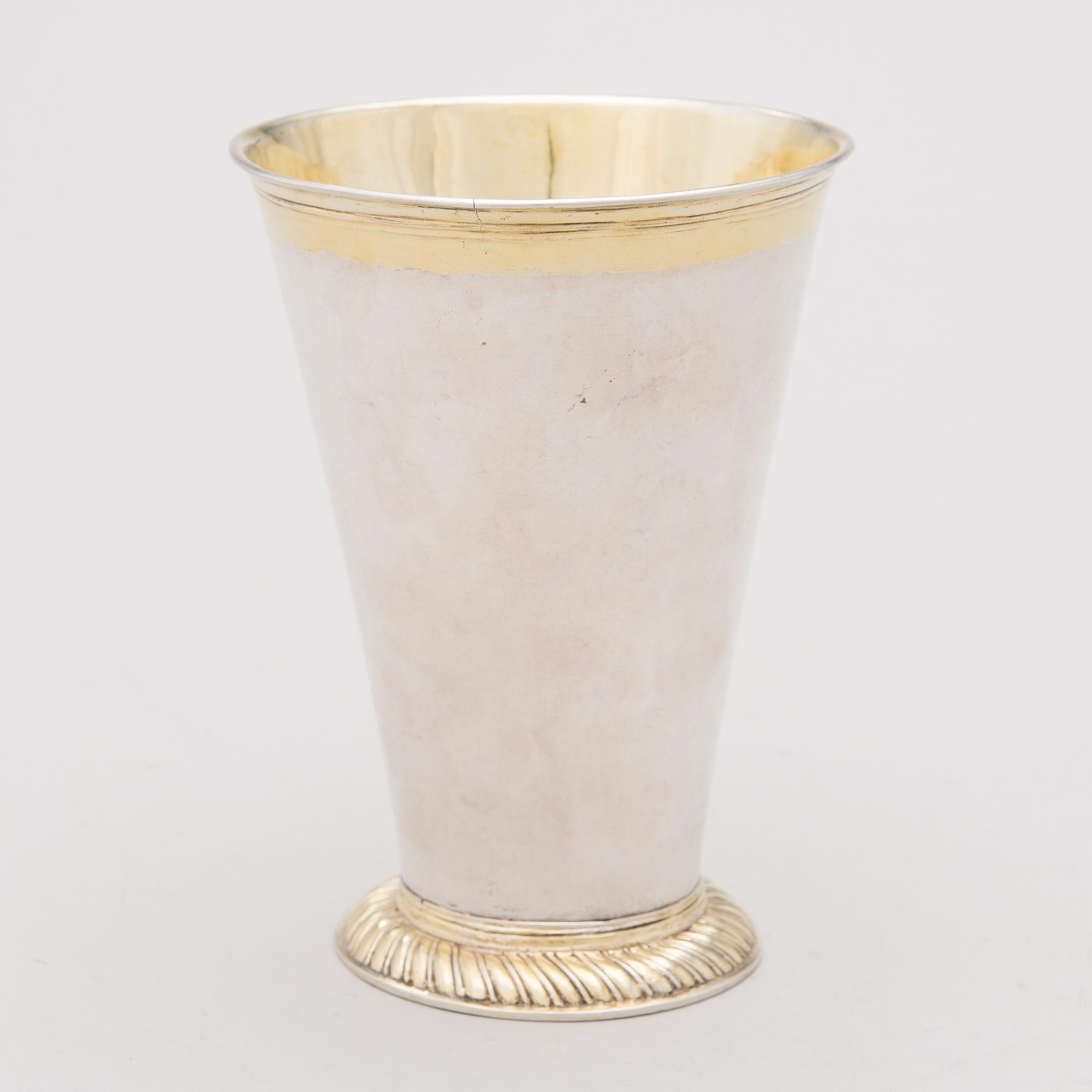 An Estonian 18th Century silver beaker by Olaus Wahl (1739-1770), Arensburg.