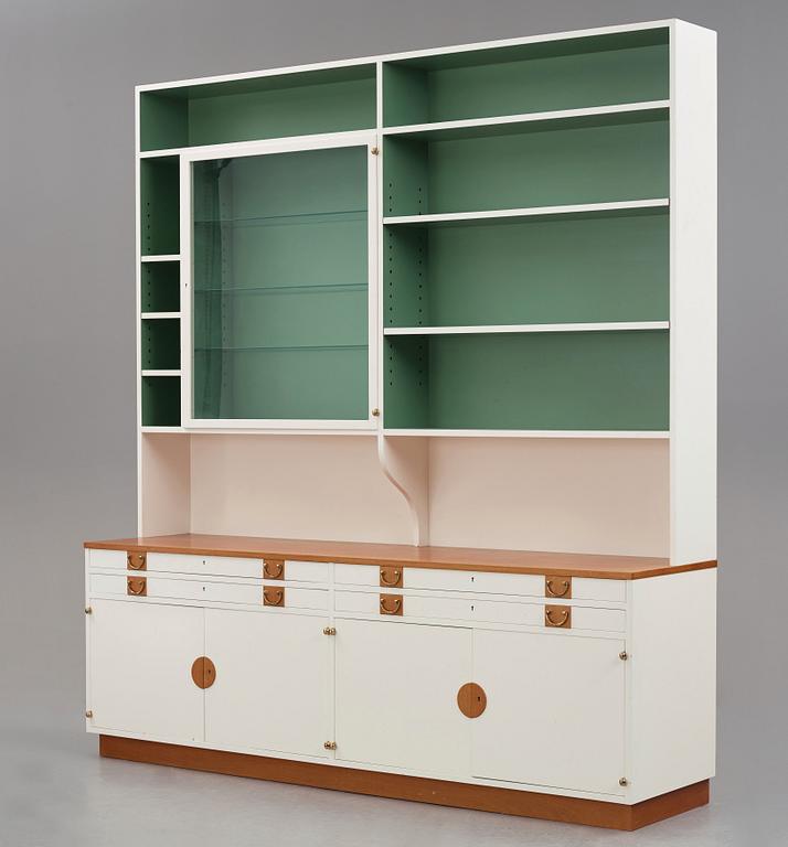 Josef Frank, a bookcase, a special edition of model nr 2255 with a showcase cabinet, Svenskt Tenn, Sweden 1960-1970s.