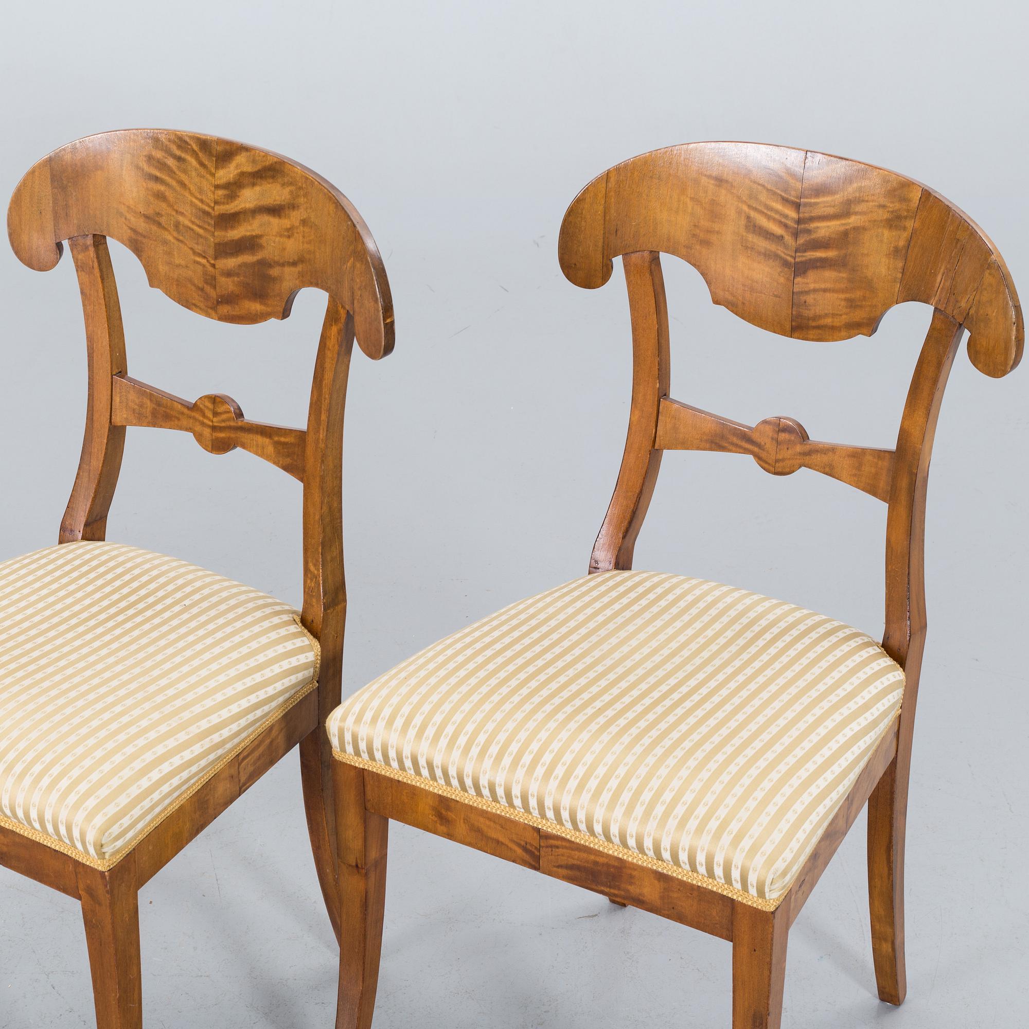 2 pcs of chairs, mid 19th century, Karl Johan,