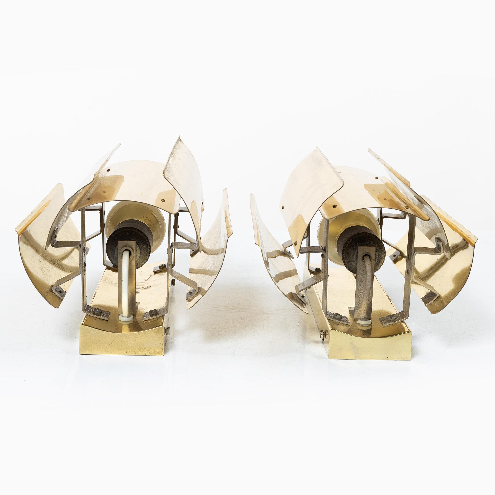 Wall lamps, a pair. Falkenberg's lighting, late 20th century.