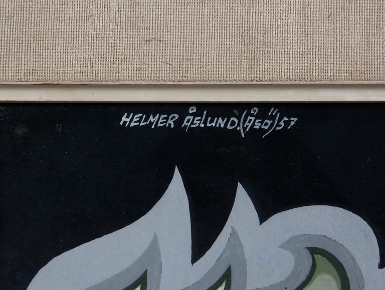 ÅSLUND, HELMER. Gouache. Sign o dat 57.