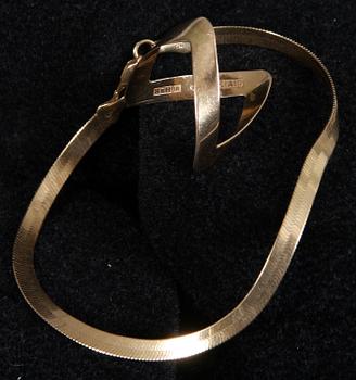 RING SAMT ARMBAND, guld, tot vikt, 7g.