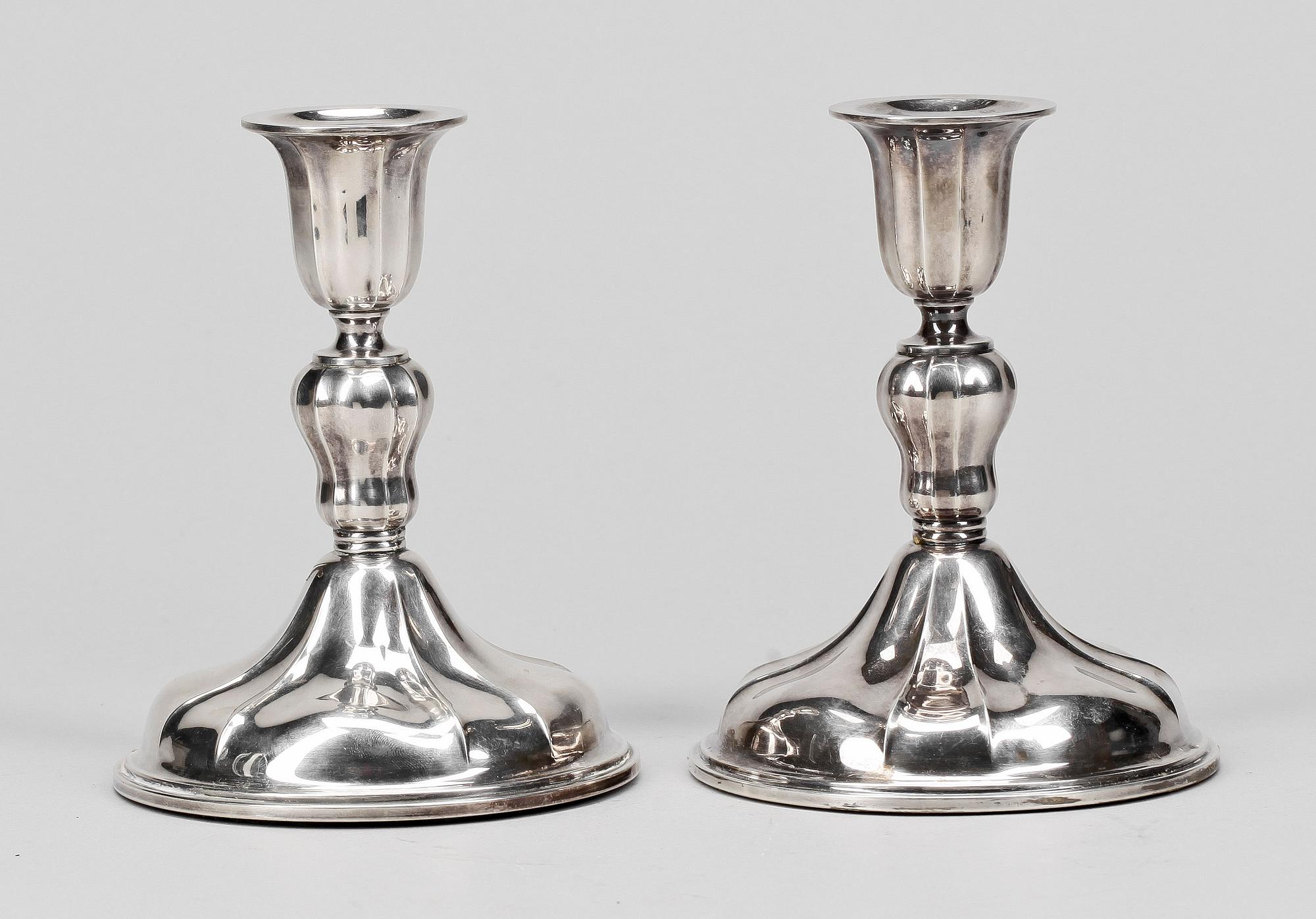 LJUSTAKAR, ett par, silver, Norge, 1900-tal.