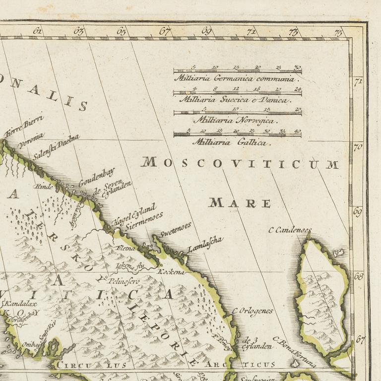 Johann Baptist Homann, "Scandinavia complectens Sueciae Daniae & Norvegiae Regna".