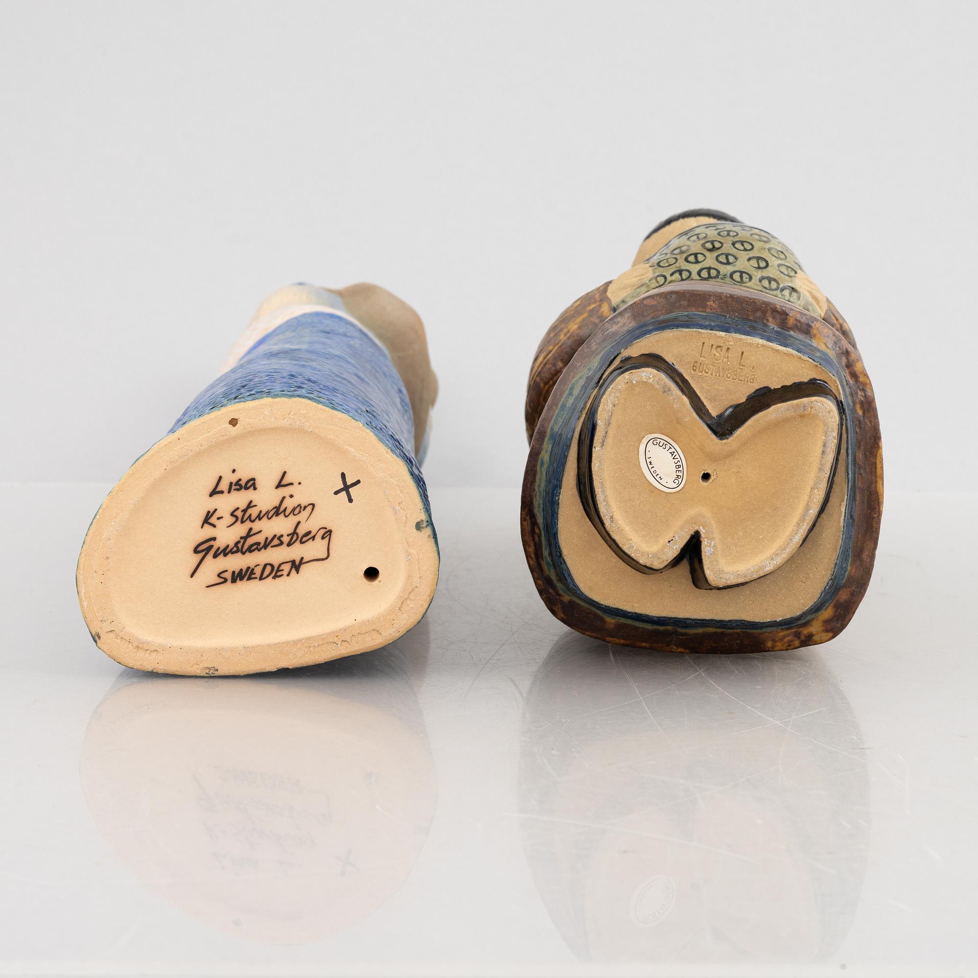 Lisa Larson, two stoneware figurines, including 'Japanska', Gustavsberg and K-Studion.