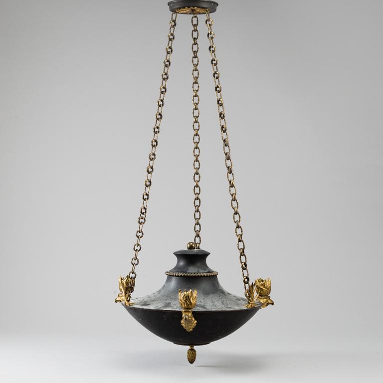 An empire style ceiling light, early 20th century.
