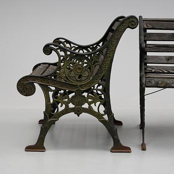TRÄDGÅRDSMÖBLER, 4 st, gjutjärn, 1900-tal.
