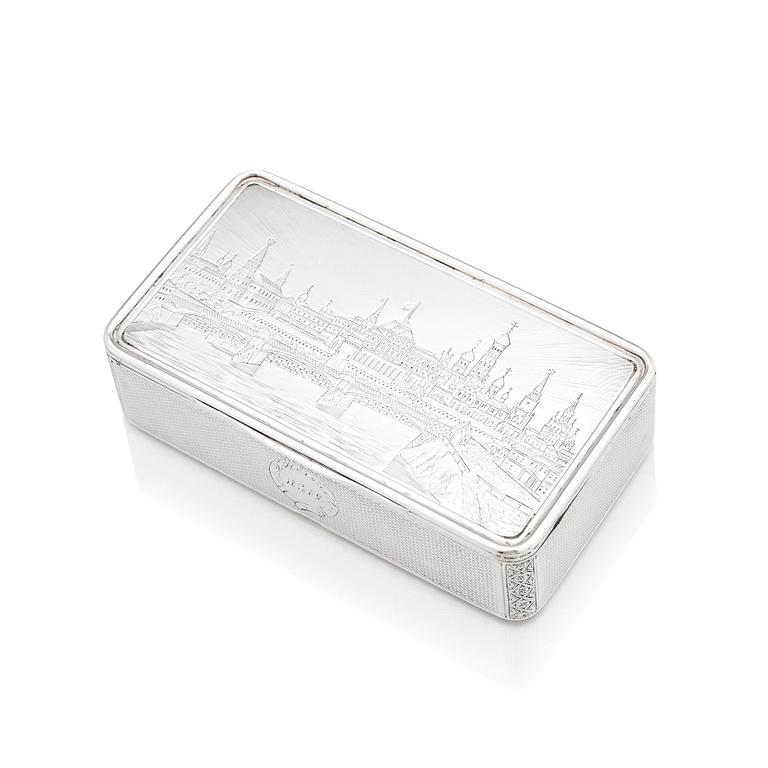 A russian silver box, unclear makers mark, assay master Victor Savinkov, Moscow, Russia, 1869.