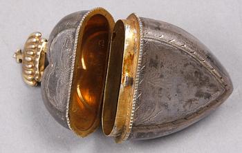 LUKTDOSA, silver, möjligen Holland 1800-tal.