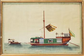 Rispappersmålningar, 9 stycken. Qingdynastin, 1800-tal.