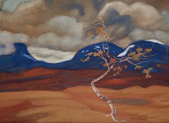 Helmer Osslund, Autumn landscape from Lapporten (Čuonjávággi) in the north of Sweden.