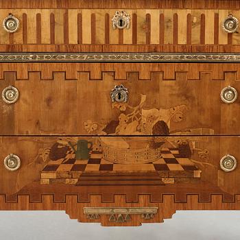 BYRÅ, i Carl Lindborgs art (mästare i Stockholm 1781-1808), gustaviansk, 1700-talets slut.