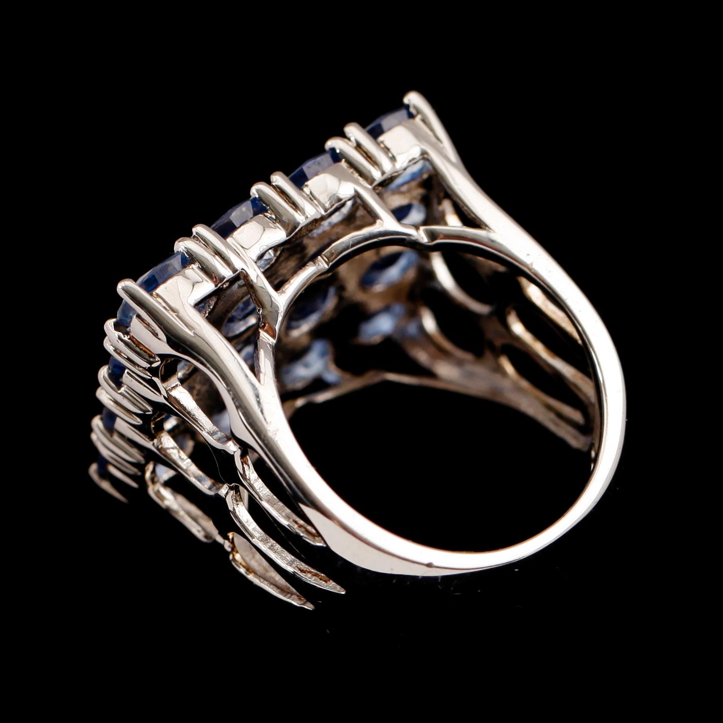 RING, sterlingsilver, blå kyaniter tot ca 5.60 ct.