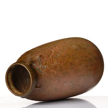 Hugo Elmqvist, an Art Nouveau patinated bronze vase, Stockholm early 1900's.