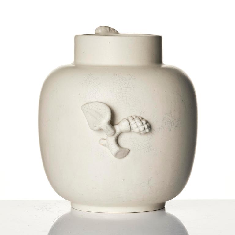 Wilhelm Kåge, vaser, två stycken, "Carrara", keramik, Gustavsberg, 1930-40-tal.