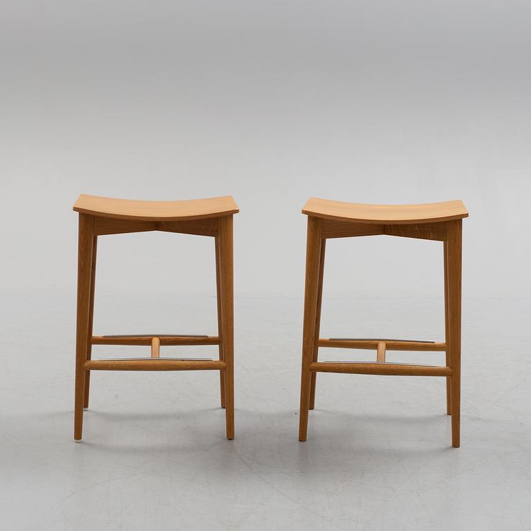 Two 'Oak' stools by Jonas Lindvall, Skandiform, 21st century.