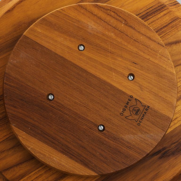 SERVERINGSSNURRA, teak och glas, s k Lazy Susan, Digsmed, Danmark, 1960-tal.