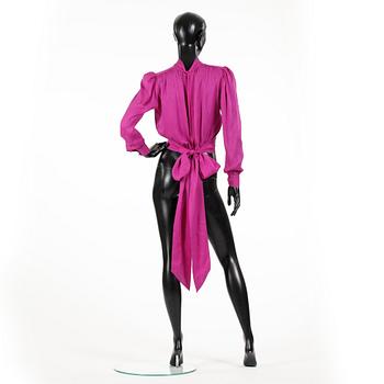 YVES SAINT LAURENT, two silk blouses.