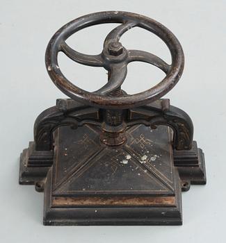 VÄXTPRESS, gjutjärn, omkring sekelskiftet 1900.