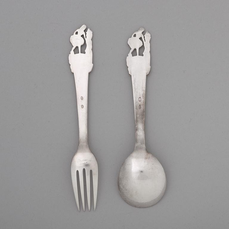 13 pieces silver cutlery, Horsens Sølvvarefabrik, Denmark.