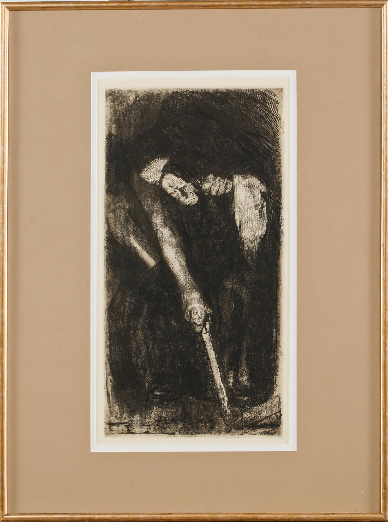 KÄTHE KOLLWITZ, etsning, ej signerad.