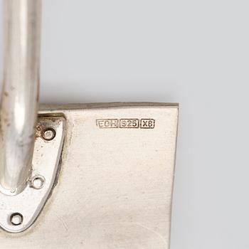 Sockerspade, cocktailmått och cocktailpinnar, 6 st, silver, bl a Pekka Piekäinen och Kultakeskus 1989-99.