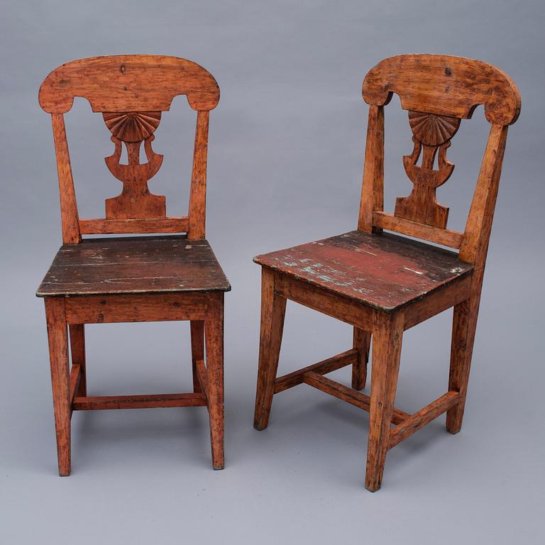 STOLAR, ett par, allmoge, ca 1850-tal.