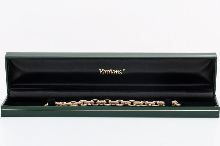 DIAMOND BRACELET, 18K gold w single-cut diamonds 7,63 ct, TW-TCr SI-P, according to invoice Kaplans Stockholm.