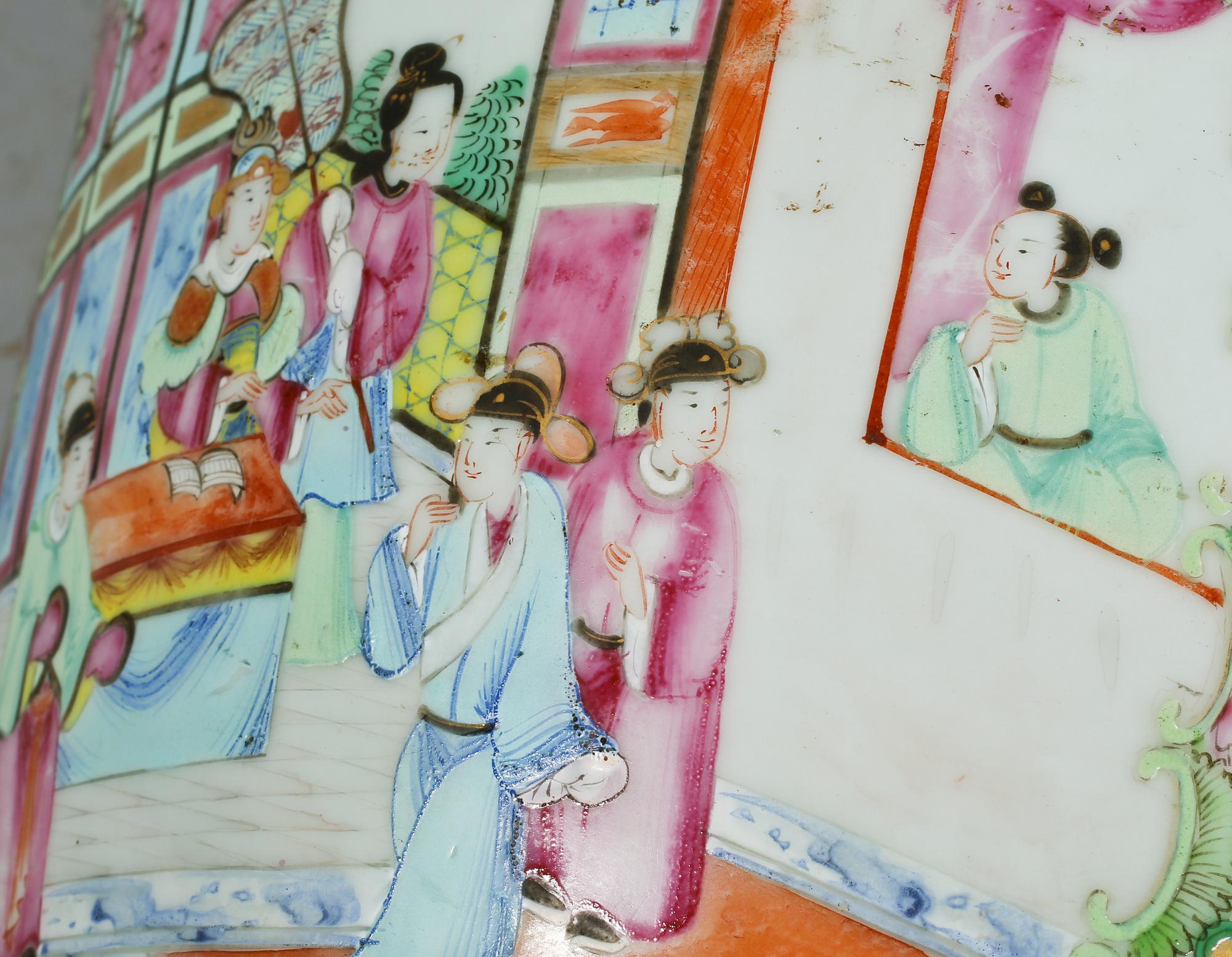 GOLVVAS, porslin, Kanton, Kina, tidigt 1900-tal.