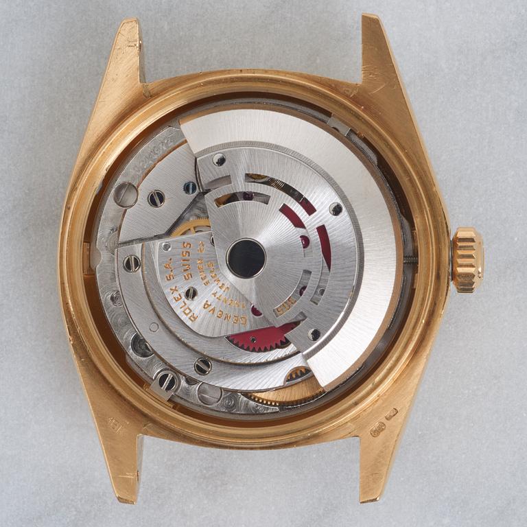 ROLEX, Oyster Perpetual, Day-Date, Chronometer, Bark-Finish, "String dial with Baguettes", armbandsur, 36 mm,