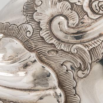 Kaffe- och teservis, 4 delar, silver, rokoko, Portugal, 1780-tal, olika silversmeder.
