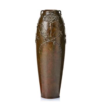 Hugo Elmqvist, a patinated bronze Art Nouveau vase, Florence, ca 1900.