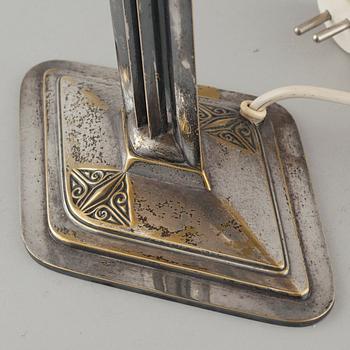 BORDSLAMPA, nysilver, 1910/20-tal.